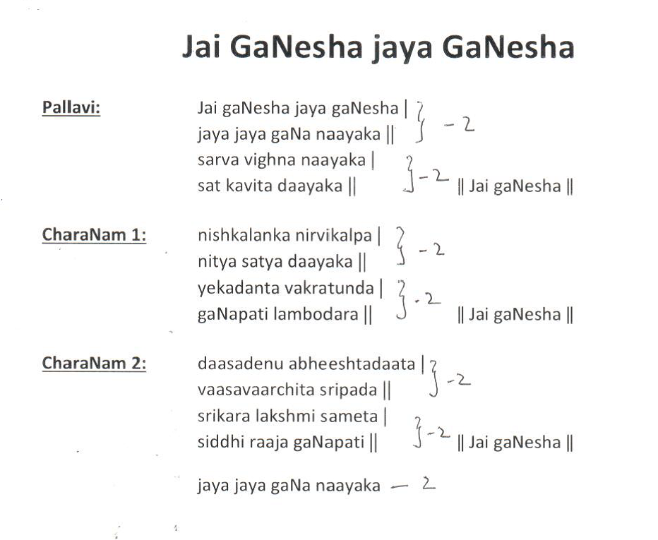 Jai gaNesha jaya gaNesha song in English