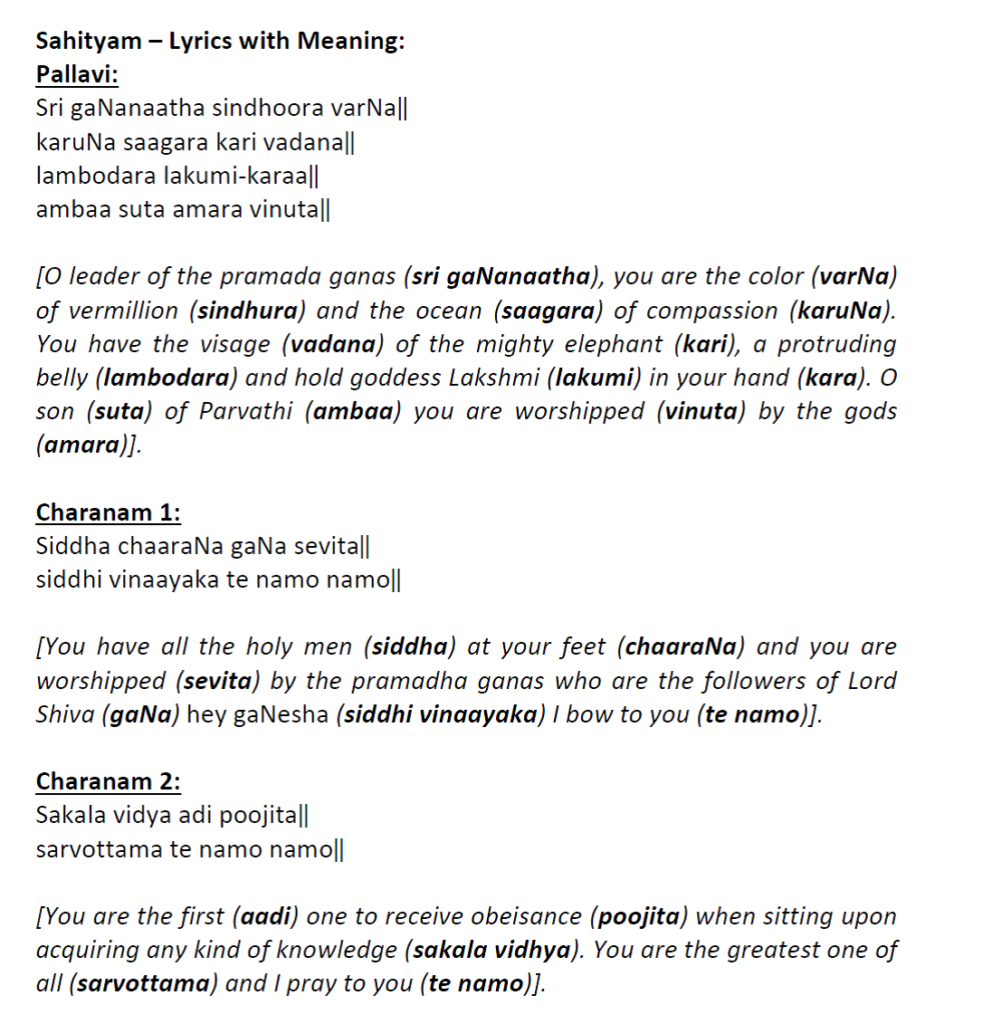 Sri Gananatha sahityam meaning