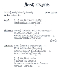 ksheerabdhi kanyakaku lyrics in telugu with meaning